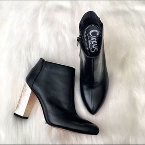 Sam Edelman Circus • Black with Gold Heel Booties